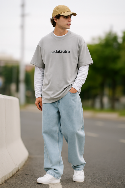 UNISEX Loose fit ice blue Denim jeans