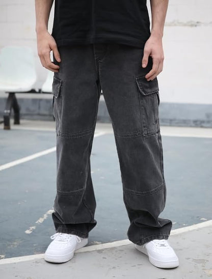 Black Denim Cargo Pants – Rugged Style with Modern Utility
